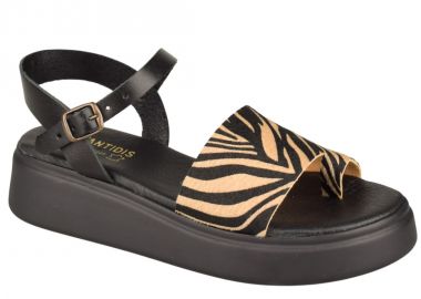 Πέδιλα γυναικεία | Υφαντίδης | 120022 | Μαύρο Animal Print - Υφαντίδης - 